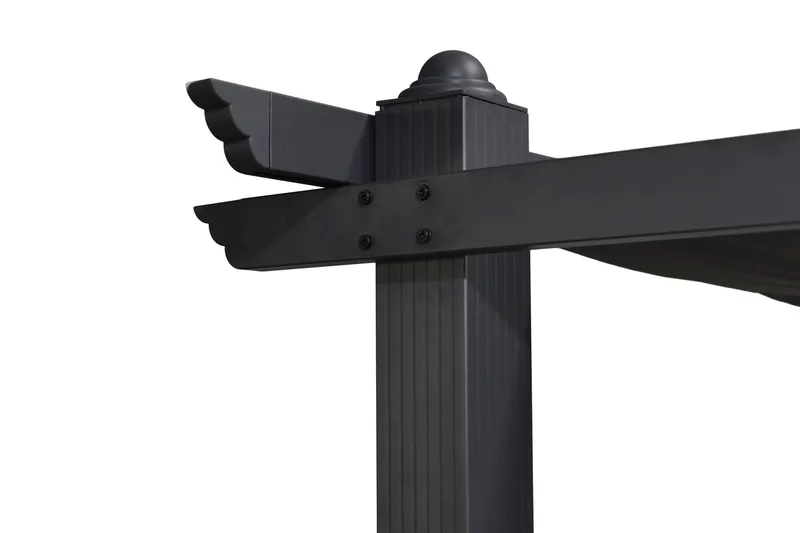 Porto pergola 3x3 m i aluminium med tak for solskjerming - Mørkgrå - Hagemøbler - Solbeskyttelse - Pergola