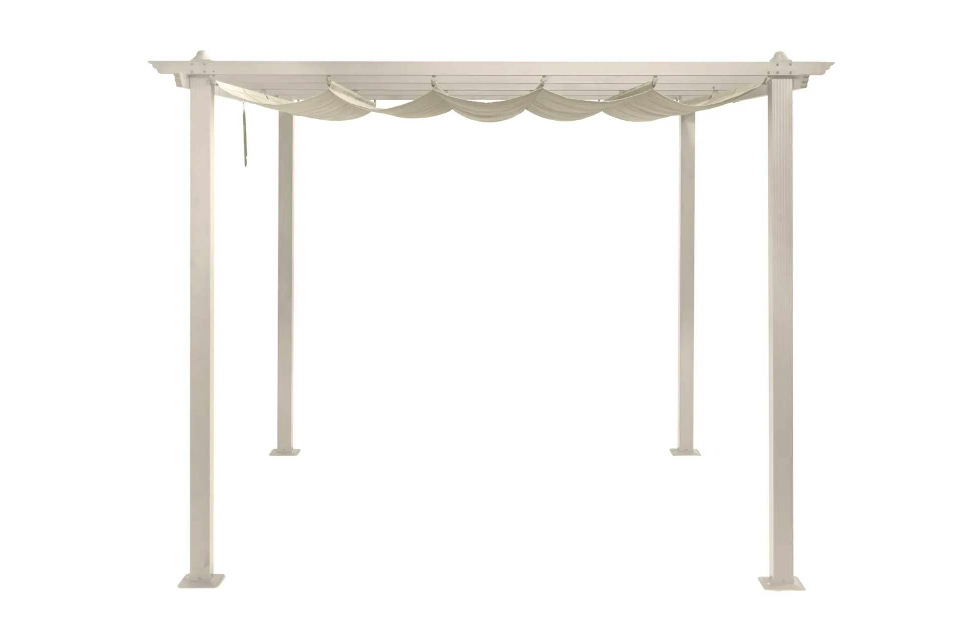 Porto pergola 3x3 m i aluminium med tak for solskjerming - Beige