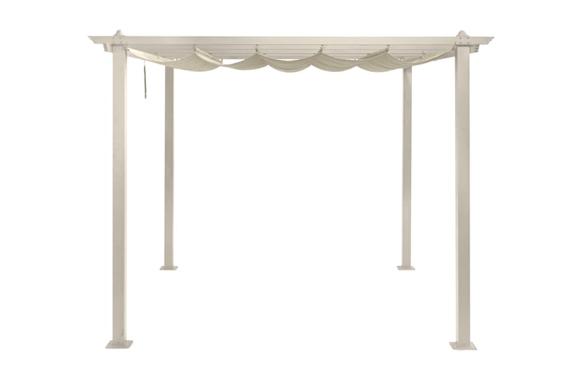 Porto pergola 3x3 m i aluminium med tak for solskjerming - Beige - Hagemøbler - Solbeskyttelse - Pergola
