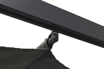 Porto pergola 3x3 m i aluminium med tak for solskjerming - Mørkegrå - Hagemøbler - Solbeskyttelse - Pergola