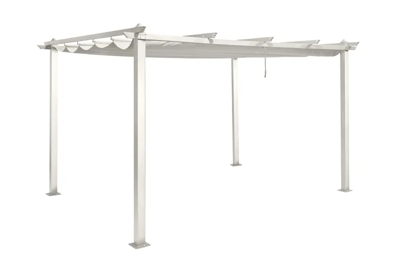 Porto Pergola 4x3 m - Hvit - Hagemøbler - Solbeskyttelse - Pergola
