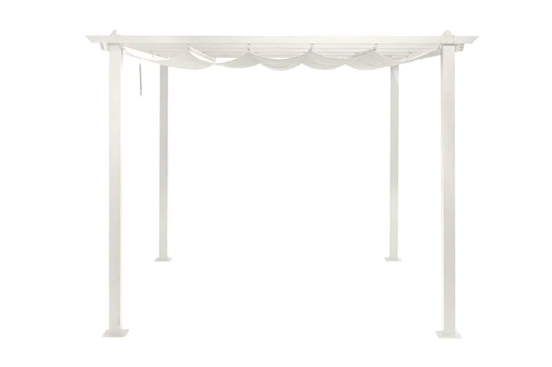 Porto pergola 3x3 m i aluminium med tak for solskjerming - Hvit - Hagemøbler - Solbeskyttelse - Pergola