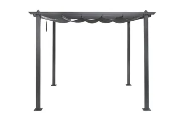 Porto pergola 3x3 m i aluminium med tak for solskjerming - Mørkegrå - Hagemøbler - Solbeskyttelse - Pergola