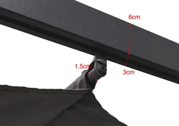 Porto pergola 3x3 m i aluminium med tak for solskjerming - Mørkegrå - Hagemøbler - Solbeskyttelse - Pergola