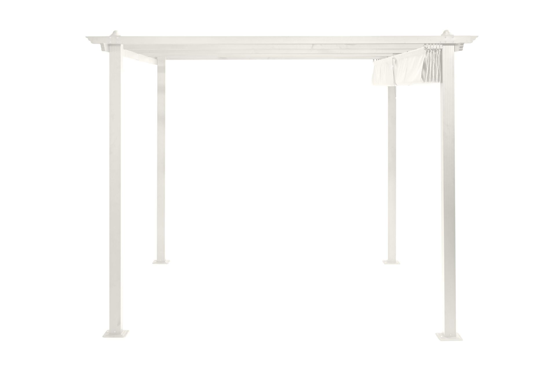 Porto pergola 3x3 m i aluminium med tak for solskjerming - Hvit