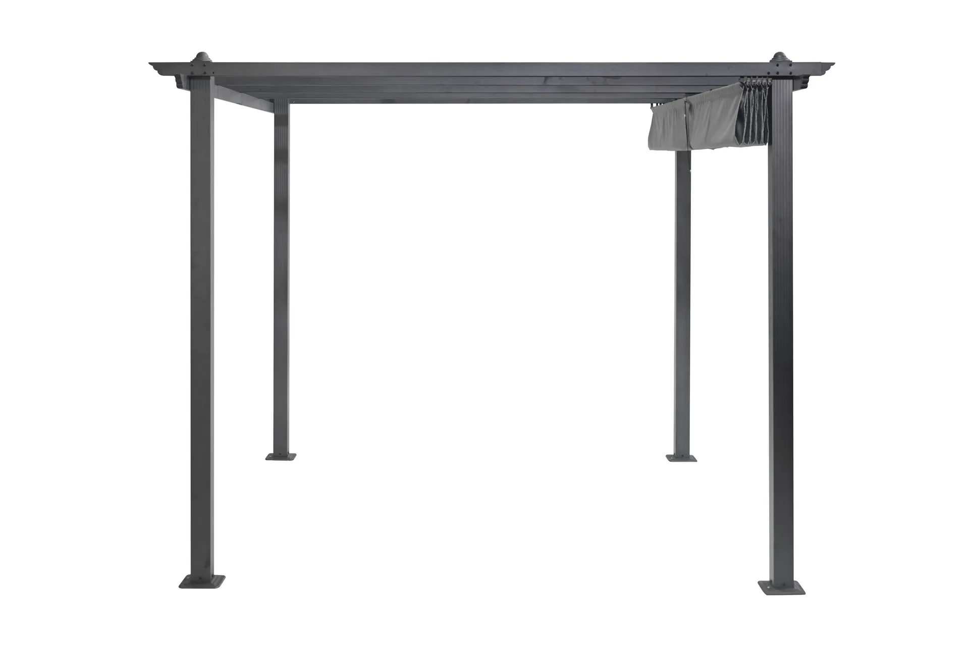 Porto pergola 3x3 m i aluminium med tak for solskjerming - Mørkegrå