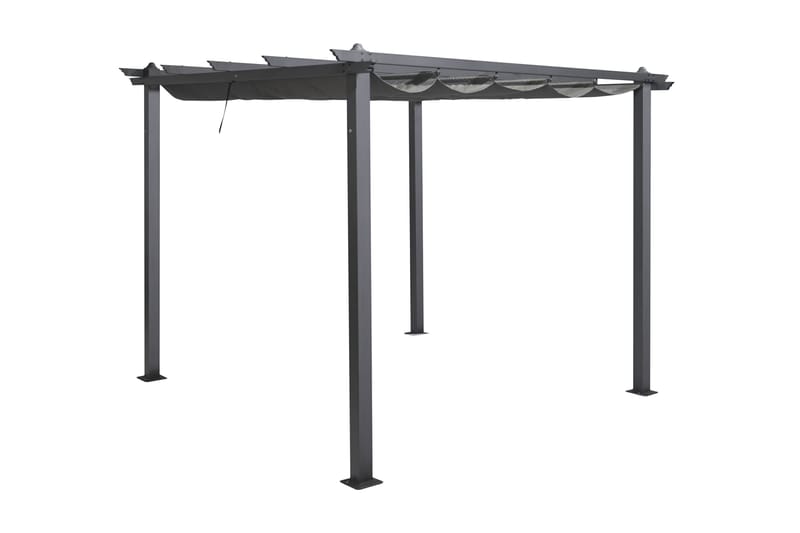 Porto Pergola 3x3 m - Mørk grå - Hagemøbler - Solbeskyttelse - Pergola