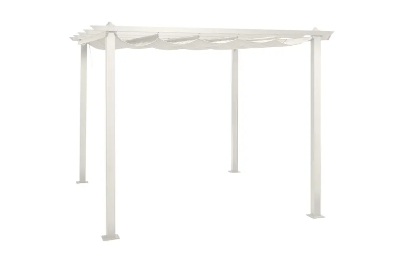 Porto pergola 3x3 m i aluminium med tak for solskjerming - Hvit - Hagemøbler - Solbeskyttelse - Pergola