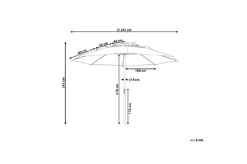 Roblin Parasol 285x285 cm - Beige/Sort - Hagemøbler - Solbeskyttelse - Parasoller - Balkongparasoll