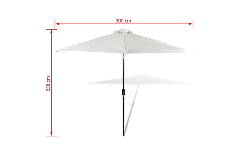 Sand hvit paraply 3m Stål pol - Sandhvit - Parasoller