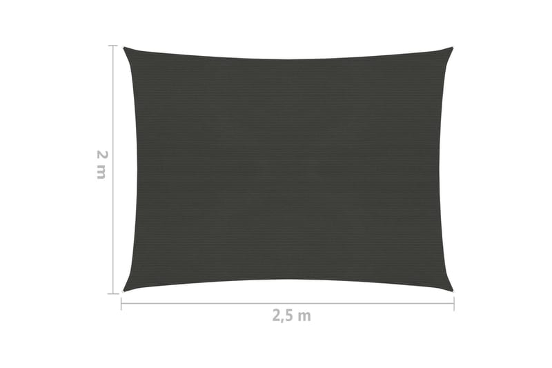 Solseil 160 g/m² antrasitt 2x2,5 m HDPE - Antrasittgrå - Solseil