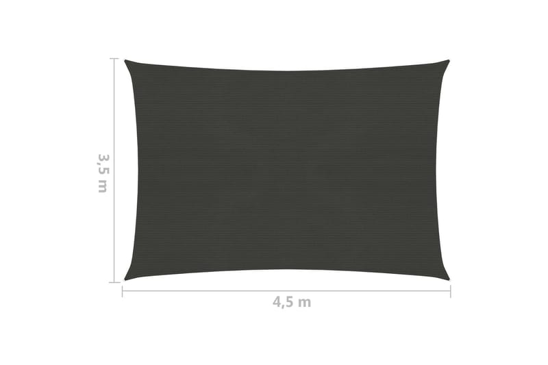 Solseil 160 g/m² antrasitt 3,5x4,5 m HDPE - Antrasittgrå - Hagemøbler - Solbeskyttelse - Solseil