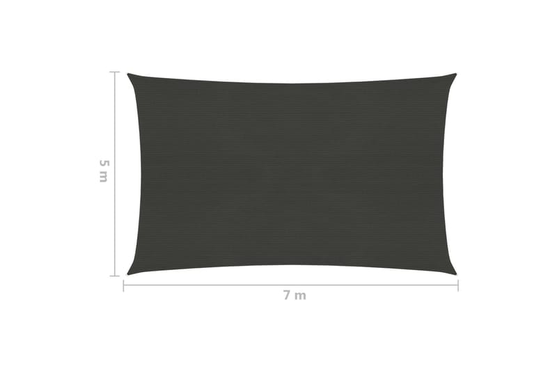Solseil 160 g/m² antrasitt 5x7 m HDPE - Antrasittgrå - Hagemøbler - Solbeskyttelse - Solseil