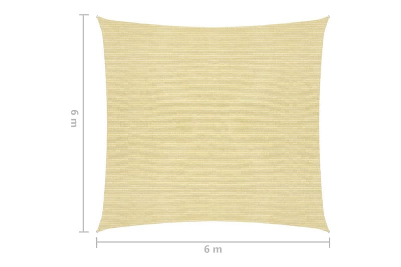 Solseil 160 g/m² beige 6x6 m HDPE - Beige - Hagemøbler - Solbeskyttelse - Solseil
