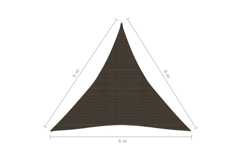 Solseil 160 g/m² brun 6x6x6 m HDPE - Brun - Hagemøbler - Solbeskyttelse - Solseil
