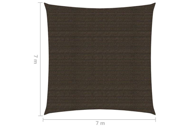 Solseil 160 g/m² brun 7x7 m HDPE - Brun - Hagemøbler - Solbeskyttelse - Solseil