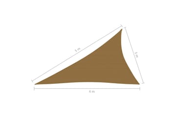 Solseil 160 g/m² gråbrun 3x4x5 m HDPE - Taupe - Hagemøbler - Solbeskyttelse - Solseil