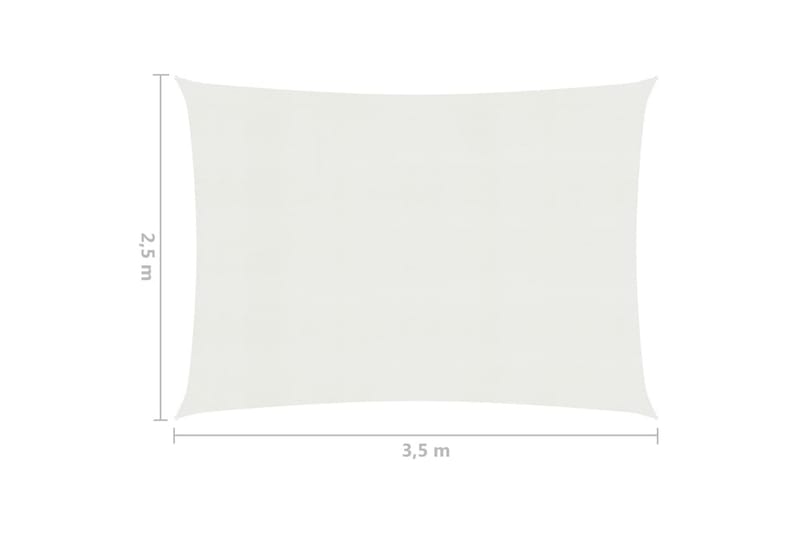 Solseil 160 g/m² hvit 2,5x3,5 m HDPE - Hvit - Hagemøbler - Solbeskyttelse - Solseil