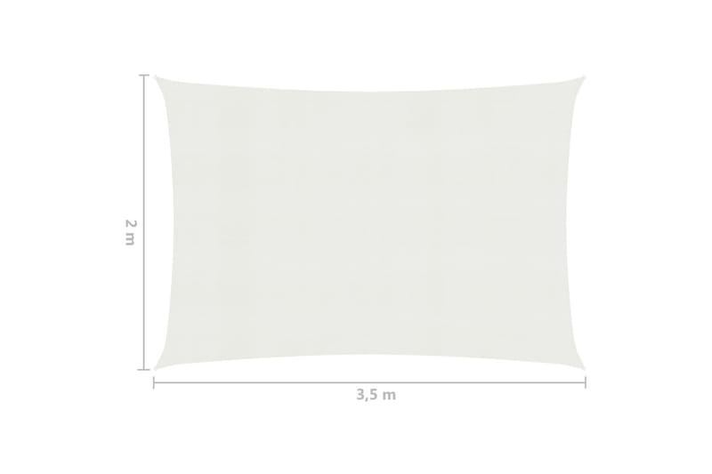 Solseil 160 g/m² hvit 2x3,5 m HDPE - Hvit - Hagemøbler - Solbeskyttelse - Solseil