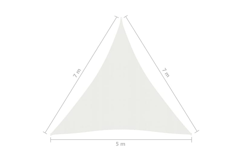 Solseil 160 g/m² hvit 5x7x7 m HDPE - Hvit - Hagemøbler - Solbeskyttelse - Solseil