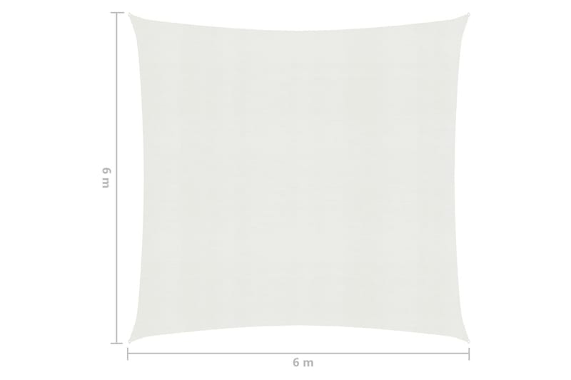Solseil 160 g/m² hvit 6x6 m HDPE - Hvit - Hagemøbler - Solbeskyttelse - Solseil