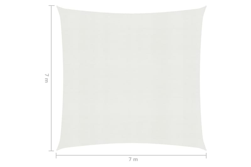 Solseil 160 g/m² hvit 7x7 m HDPE - Hvit - Hagemøbler - Solbeskyttelse - Solseil
