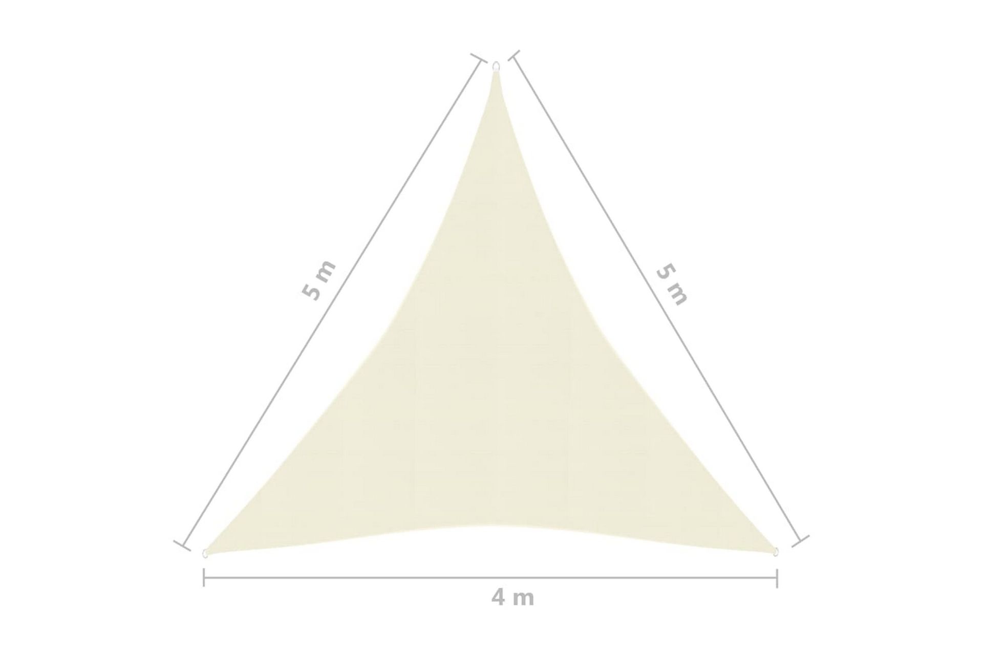 Solseil 160 g/m² kremhvit 4x5x5 m HDPE - Krem - Hagemøbler - Solbeskyttelse - Solseil