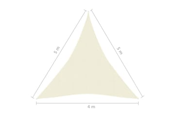 Solseil 160 g/m² kremhvit 4x5x5 m HDPE - Krem - Hagemøbler - Solbeskyttelse - Solseil