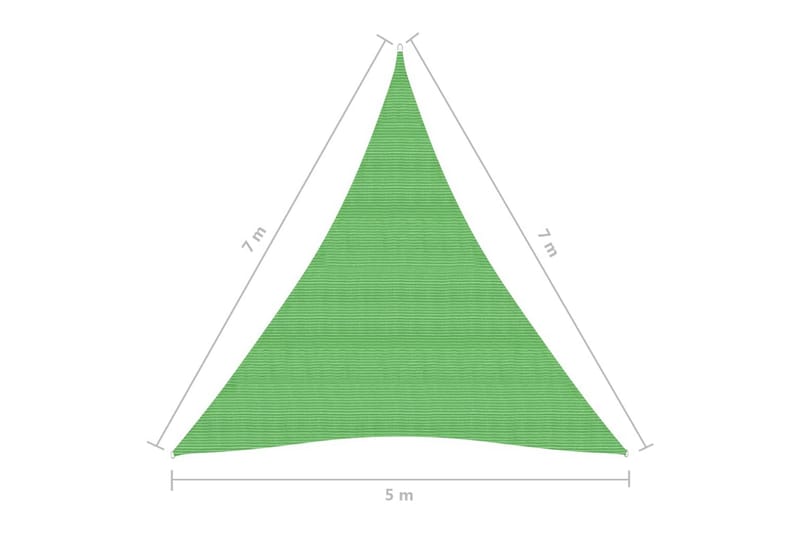 Solseil 160 g/m² lysegrönn 5x7x7 m HDPE - grönn - Hagemøbler - Solbeskyttelse - Solseil