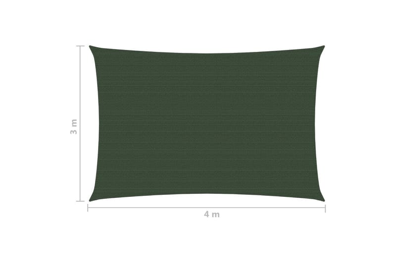 Solseil 160 g/m² mørkegrønn 3x4 m HDPE - grønn - Hagemøbler - Solbeskyttelse - Solseil