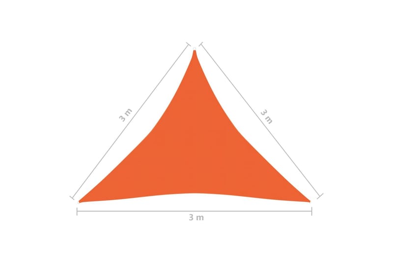 Solseil 160 g/m² oransje 3x3x3 m HDPE - Oransj - Hagemøbler - Solbeskyttelse - Solseil