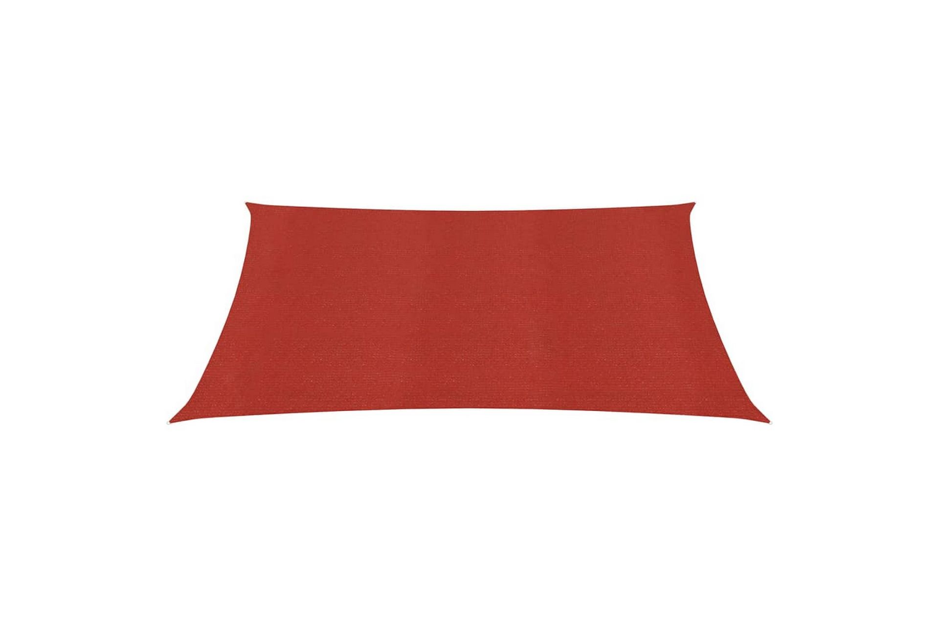 Solseil 160 g/m² rød 6x6 m HDPE - Rød - Hagemøbler - Solbeskyttelse - Solseil