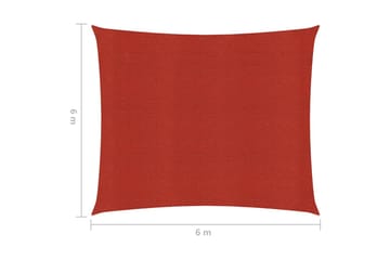 Solseil 160 g/m² rød 6x6 m HDPE - Rød - Hagemøbler - Solbeskyttelse - Solseil