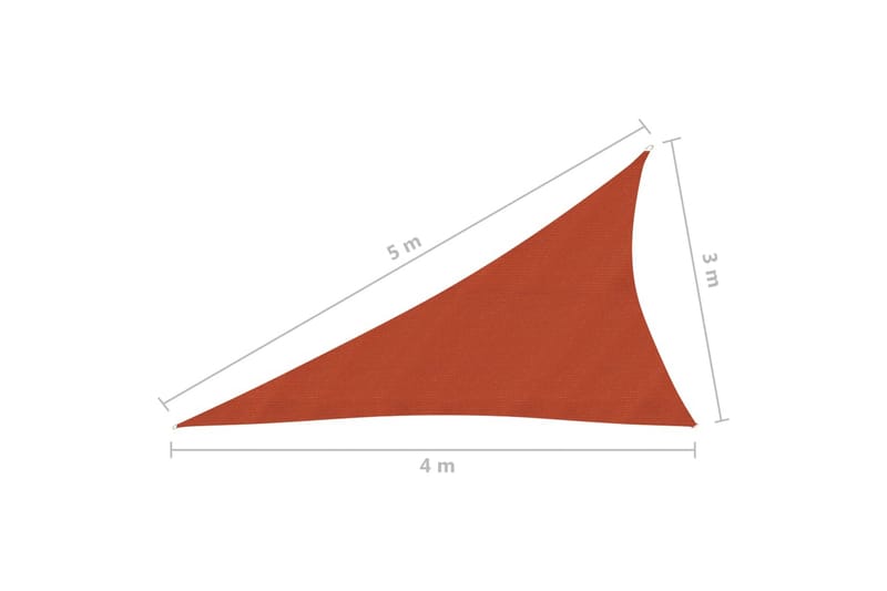 Solseil 160 g/m² terrakotta 3x4x5 m HDPE - Hagemøbler - Solbeskyttelse - Solseil