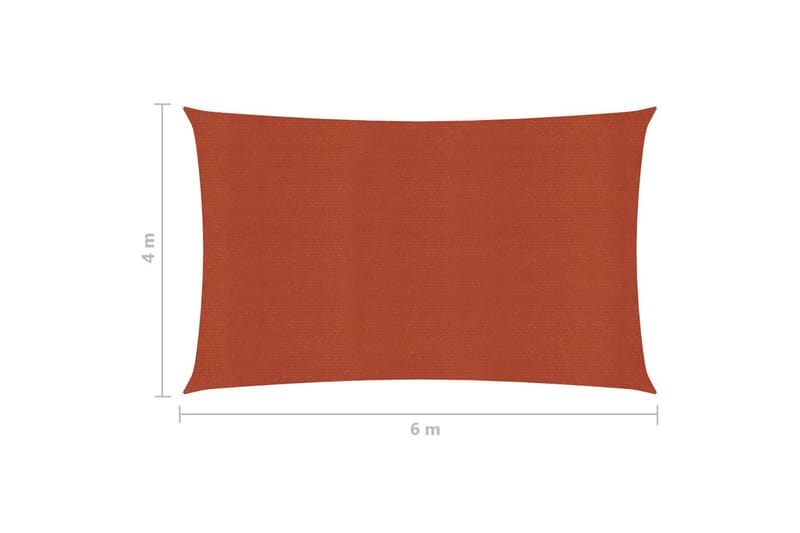 Solseil 160 g/m² terrakotta 4x6 m HDPE - Oransj - Hagemøbler - Solbeskyttelse - Solseil