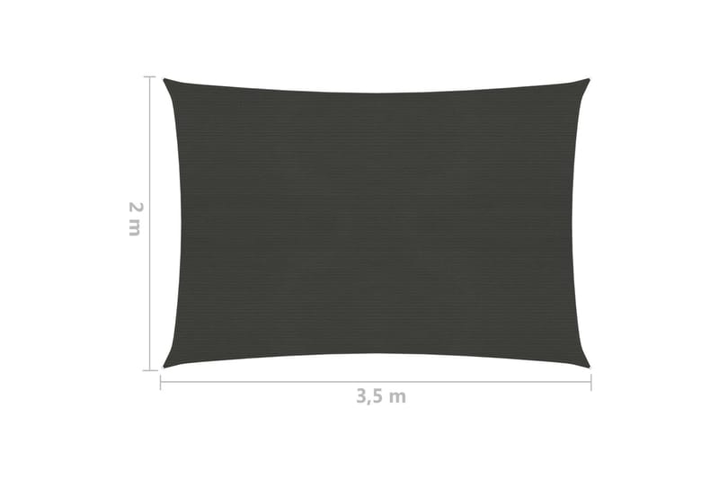 Solseil HDPE 2x3,5 m antrasitt - Antrasittgrå - Solseil