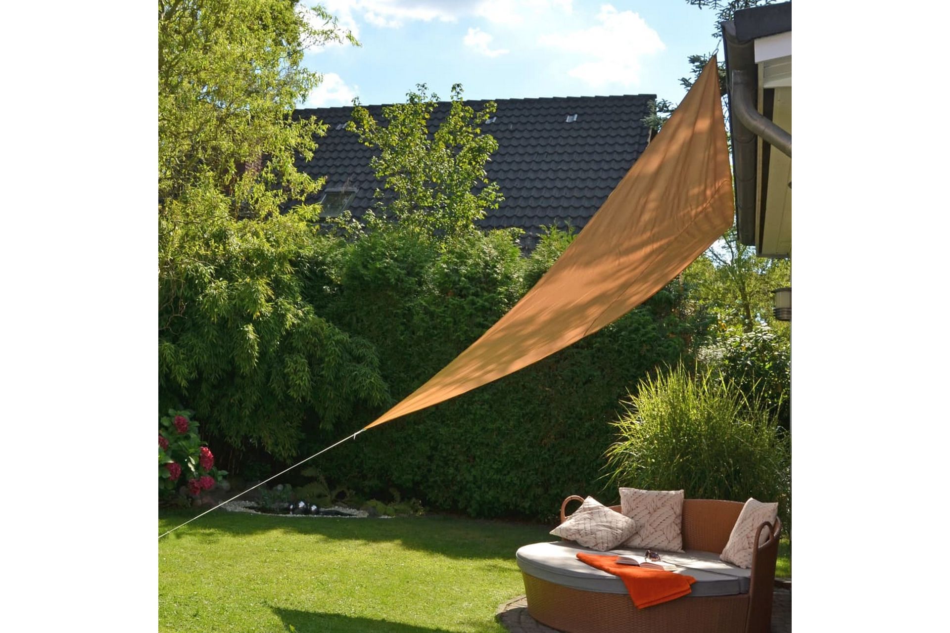 HI Solseil triangulr 3,6x3,6x3,6 m beige - Hagemøbler - Solbeskyttelse - Solseil