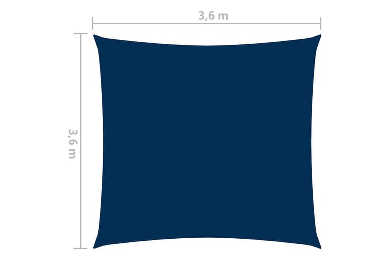 Solseil oxfordstoff firkantet 3,6x3,6 m blå - Blå - Solseil