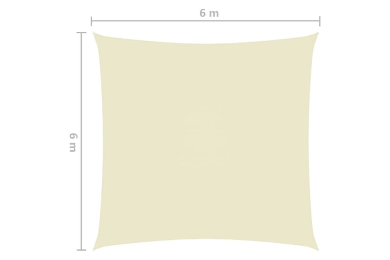 Solseil oxfordstoff firkantet 6x6 m kremhvit - Krem - Solseil