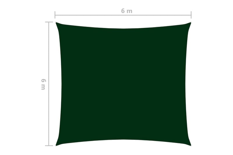 Solseil oxfordstoff firkantet 6x6 m mørkegrønn - grønn - Solseil
