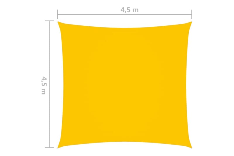 Solseil oxfordstoff kvadratisk 4,5x4,5 m gul - Gul - Hagemøbler - Solbeskyttelse - Solseil