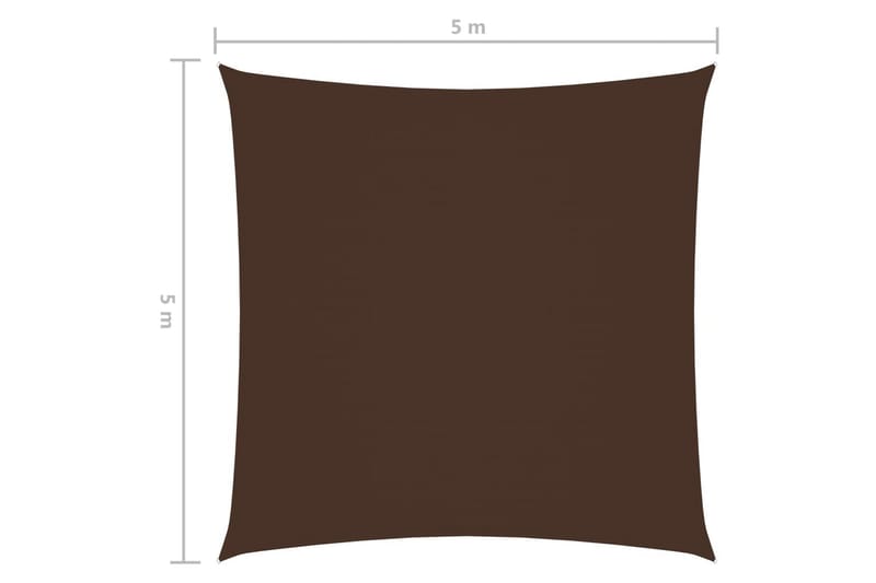 Solseil oxfordstoff kvadratisk 5x5 m brun - Brun - Solseil