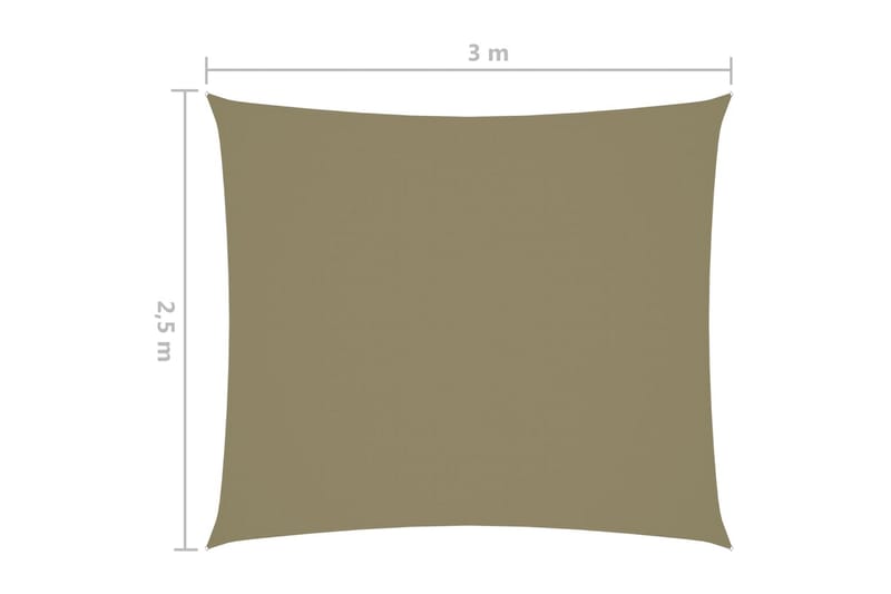 Solseil oxfordstoff rektangulær 2,5x3 m beige - Beige - Solseil