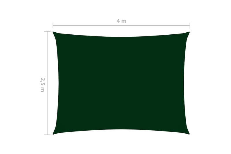 Solseil oxfordstoff rektangulær 2,5x4 m mørkegrønn - Grønn - Solseil