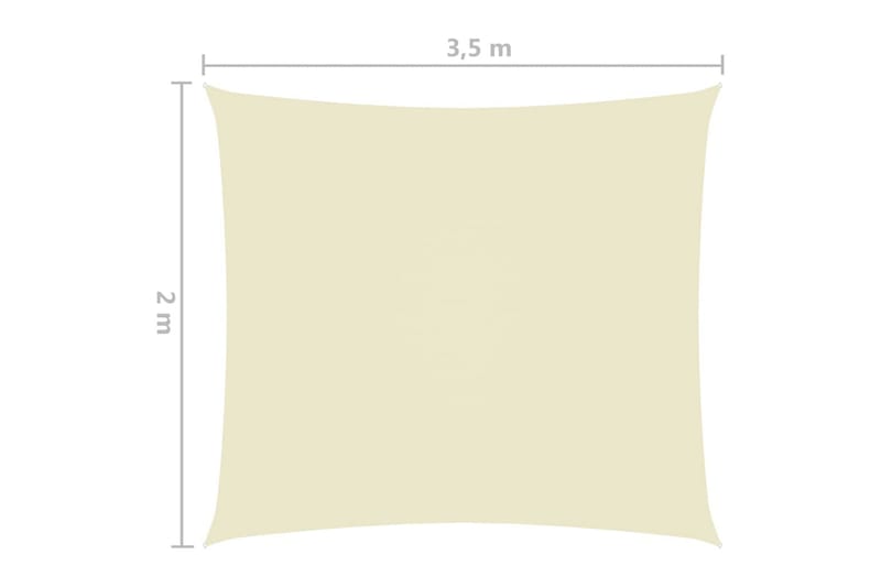 Solseil oxfordstoff rektangulær 2x3,5 m kremhvit - Krem - Solseil