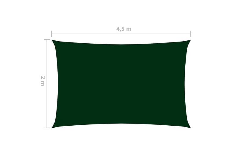 Solseil oxfordstoff rektangulær 2x4,5 m mørkegrønn - Grønn - Solseil
