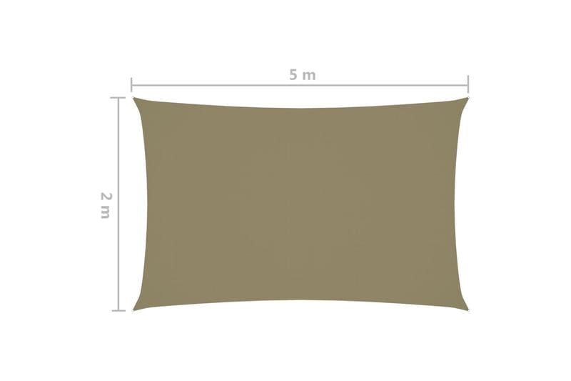 Solseil oxfordstoff rektangulær 2x5 m beige - Beige - Hagemøbler - Solbeskyttelse - Solseil