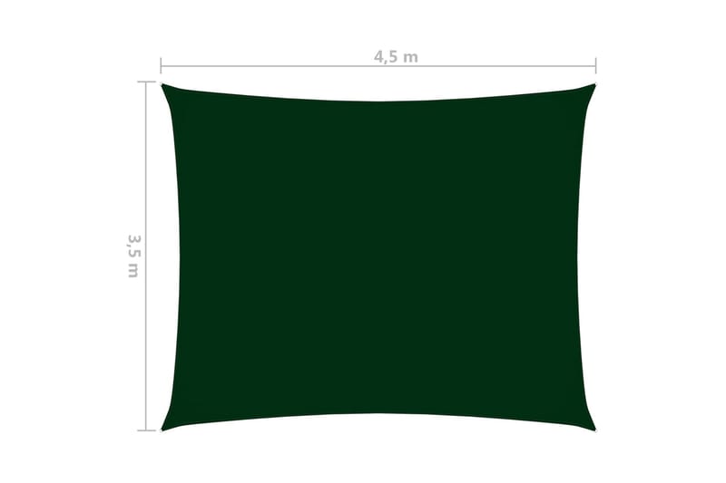 Solseil oxfordstoff rektangulær 3,5x4,5 m mørkegrønn - Grønn - Solseil