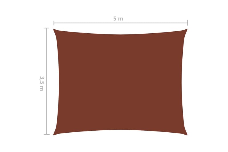 Solseil oxfordstoff rektangulær 3,5x5 m terrakotta - Solseil