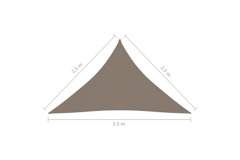 Solseil oxfordstoff trekantet 2,5x2,5x3,5 m gråbrun - Taupe - Hagemøbler - Solbeskyttelse - Solseil
